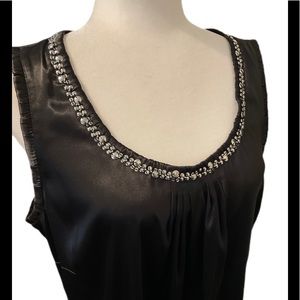NWT Chico’s size 2 black beaded sleeveless blouse size L